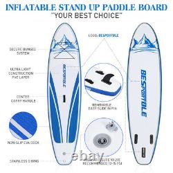 10FT Inflatable Stand Up Paddle Board SUP Surfboard Adjustable Non-Slip Deck US