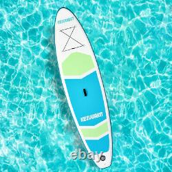 10.5 FT Greenish Blue Inflatable Stand Up Paddle Board 6 Inch Thick Wide Stance