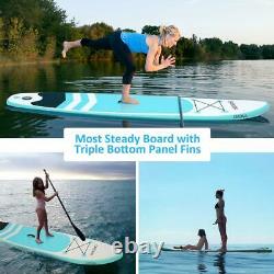 10.5ft Inflatable Stand Up Paddle Board Surfboard Non-Slip + complete kit Blue