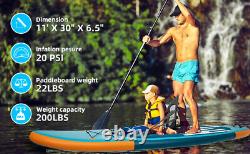 10.6' Inflatable Stand Up Paddle Board SUP Surfboard Kayak Backpack Hydro-Force