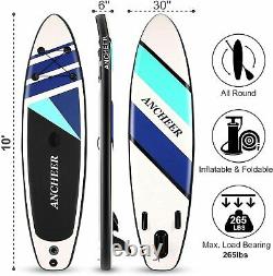 10' 6 Inflatable Stand Up Paddle Board SUP Surfboard with complete kit & Bag US