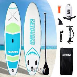 10'6''x33''x6'' Inflatable Stand Up Paddle Board Greenish Blue with Pump Durable