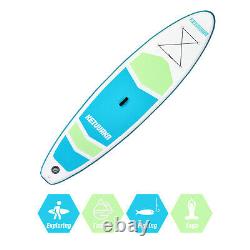10'6''x33''x6'' Inflatable Stand Up Paddle Board Greenish Blue with Pump Durable