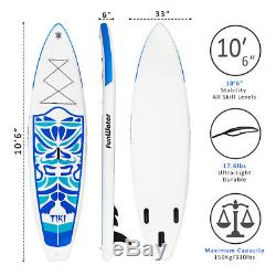 10'6x33x6 Inflatable SUP Stand Up Paddle Board withAd Paddle, Backpack, leash, pump