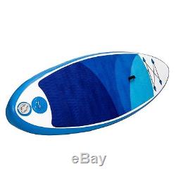 10' Inflatable SUP Stand up Paddle Board Surfboard Adjustable Fin Paddle BLUE