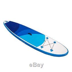 10' Inflatable SUP Stand up Paddle Board Surfboard Adjustable Fin Paddle BLUE