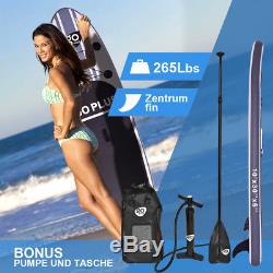 10' Inflatable Stand Up Paddle Board SUP with 3 Fins Adjustable Paddle Backpack
