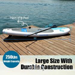 10' Inflatable Stand Up Paddle Board SUP with Adjustable Paddle Travel Backpack