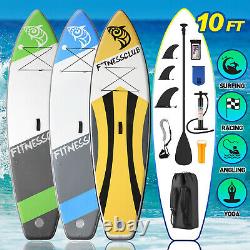 10' Inflatable Stand Up Paddle Board Surfboard SUP 3 Fins withComplete Kit Bag