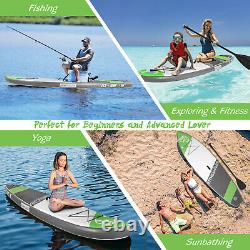 10' Inflatable Stand Up Paddle Board Surfboard SUP Adjustable Paddle Fin WithBag
