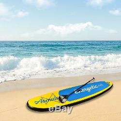 10' Inflatable Stand up Paddle Board Surfboard SUP Adjustable Fin Paddle Yellow