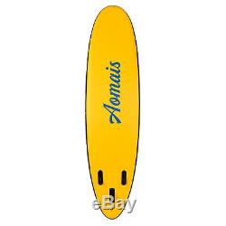 10' Inflatable Stand up Paddle Board Surfboard SUP Adjustable Fin Paddle Yellow