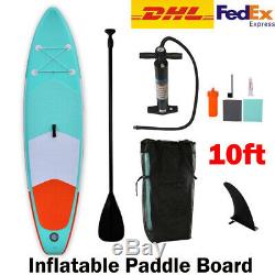 10ft Inflatable SUP Stand Up Paddle Board Paddle Pump & Carry Bag Complete Set