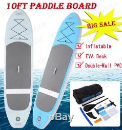 10ft Inflatable Stand Up Paddle Board iSUP with Adjustable Surfing Paddle US