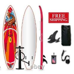 11.5' Koi Fish Inflatable Stand Up Paddle Board SUP Surfboard With Kit 6'' Thick