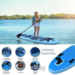 11 Foot Inflatable Stand Up Paddle Board SUP Kayak Blue Surf Board Kit with Paddle