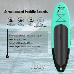 11'Inflatable Non-slip Stand Up Paddle Board Surfing SUP Boards withBackpack Leash