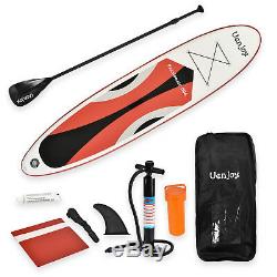 11' Inflatable SUP Stand up Paddle Board Surfboard Adjustable Fin Paddle Red