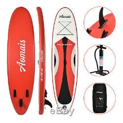 11' Inflatable SUP Stand up Paddle Board Surfboard Adjustable Fin Paddle Red