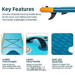 11' Inflatable Stand Up Paddle Board SUP Surfboard withFin+Complete Kit+Kayak Seat