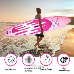 11 Inflatable Stand Up Paddle Board SUP Surfboard with complete Kit Pump Pink