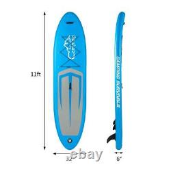 11' Inflatable Stand Up Paddle Board SUP Surfboard with complete kit 6'' thick
