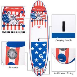 11' Inflatable Stand Up Paddle Board SUP With Fin Adjustable Paddle Backpack Sport