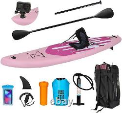 11' Inflatable Stand Up Paddle Board SUP with Kayak Seat Pump Complete Kit Pink