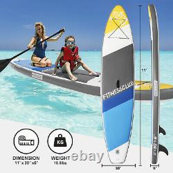 11' Inflatable Stand Up Paddle Board Surfboard SUP withFin+Complete Kit+Bag