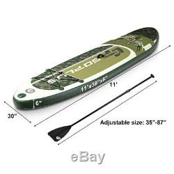 11' Inflatable Stand up Paddle Board Surfboard SUP With Bag Adjustable Paddle Fin