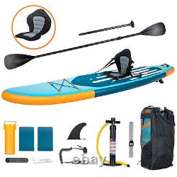 11' Standing Inflatable Paddle Board SUP Surfing with Kayak Seat Carry Bag Fins