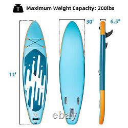 11' Standing Inflatable Paddle Board SUP Surfing with Kayak Seat Carry Bag Fins