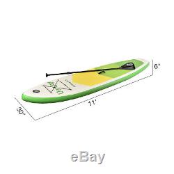 11ft Inflatable SUP Stand up Paddle Board Surfboard Adjustable Fin Paddle Green