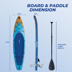 12' Inflatable Surfing Board Stand Up Paddle Board Outdoor Sport withElectric Pump