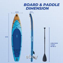 12' Long Inflatable Stand Up Paddle Boards with Premium Paddle Board Electric Pump