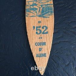 1952 SURFBOARD PROMO BOARD withGIRL RIDING RARE EARLY SURF iTEM