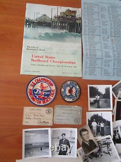 1960's Huntington Championships U. S Surfing Ass. Member Card Patch Program Photo