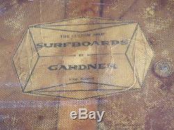 1967 Rare Vintage Bud Gardner Collectible Surfboard