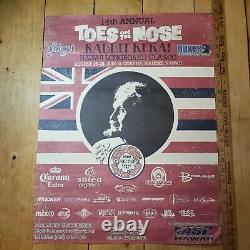 2009 RARE SIGNED RABBIT KEKAI Hawaii longboard Classic Poster Toes On The Nose