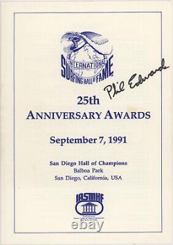 2 ITEMS 1991 Phil Edwards SIGNED Program & Ticket- Surfing Hall Of Fame Awards