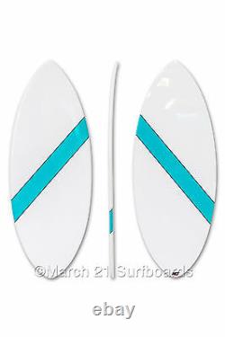 52 Epoxy EPS Skimboard Medium Pin Tail Whit Blue Skim Surf