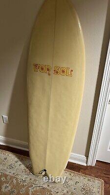 5'11 Von Sol twin fin fish surfboard