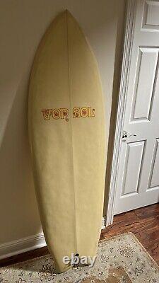 5'11 Von Sol twin fin fish surfboard