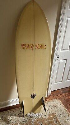 5'11 Von Sol twin fin fish surfboard