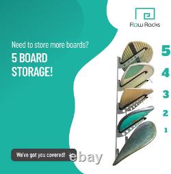 5 Board Surf Rack Adjustable Wall Mount Surfboard Wakeboard Snowboard Storage