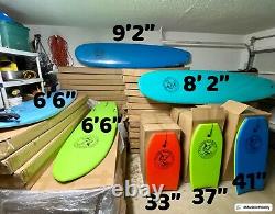 66 Surfboard Fishtail IXPE Soft Top Foam, Leash, 3 Fins, Color Lime Green