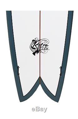 6'0 Epoxy Retro Fish Surfboard Steel Blue