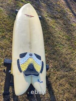 6'4 Endless Summer Signed Mike Hynson Black Knight fish surfboard quad