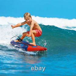 6' Surfboard Foamie Body Surfing Board With3 Fins Leash for Kids Adults Red