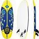 6' Surfboard Foamie Body Surfing Board With3 Fins & Leash For Kids Adults Yellow